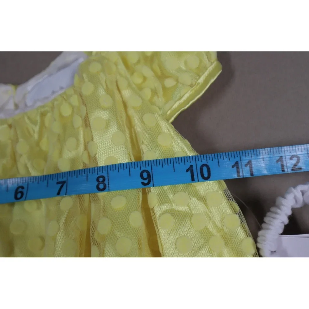 Rare Editions Baby Girls Dot Mesh Top, Legging, Headband,‎ 3 Pc Set - Yellow 24M